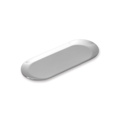 The Mia Linea Oval Çelik Servis Tabağı Gümüş 30 X 12 Cm