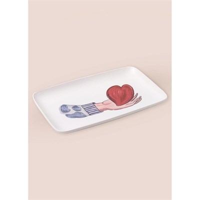 The Mia Luv Dikdörtgen Servis Tabağı 31x20 Cm