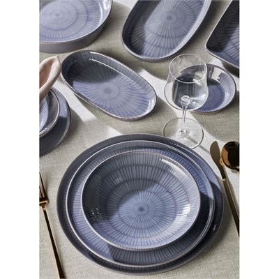 The Mia Noon Oval Servis 2li Gri 17 Cm