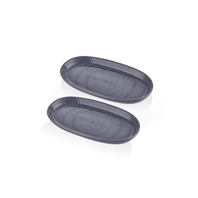 The Mia Noon Oval Servis 2li Gri 26 Cm