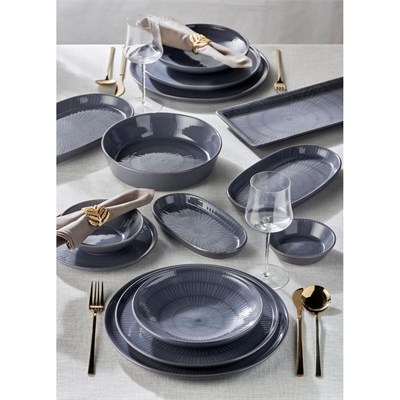 The Mia Noon Oval Servis 2li Gri 26 Cm