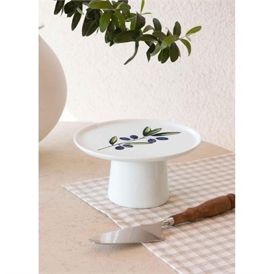 The Mia Olivos Ayaklı Servis Tabağı 10x19 Cm