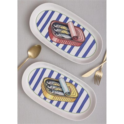 The Mia Palma Oval Servis Tabağı 2li 29 Cm