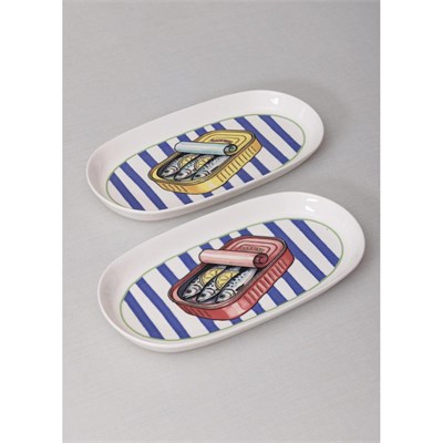 The Mia Palma Oval Servis Tabağı 2li 29 Cm