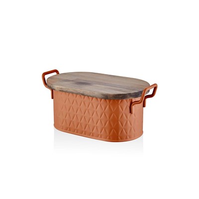 The Mia Prizma Ekmek Saklama Kabı Terracota 40x22x18 Cm