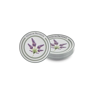 The Mia Provence Lavanta Pasta Tabağı 6lı Set 19 Cm Prc002