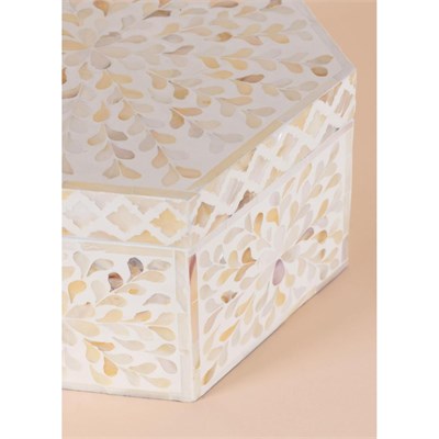 The Mia Sedef Altıgen Kutu 28x24x14 Cm Tlc0075