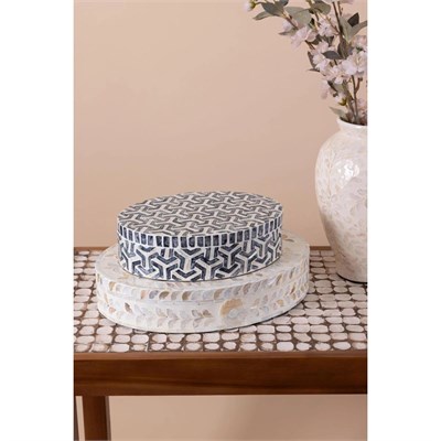 The Mia Sedef Yuvarlak Kutu 30x23x8 Cm Tlc0090