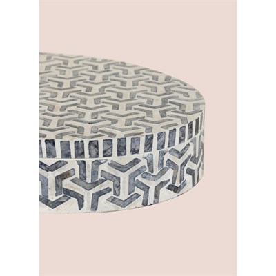 The Mia Sedef Yuvarlak Kutu 40x30x8 Cm Tlc0089