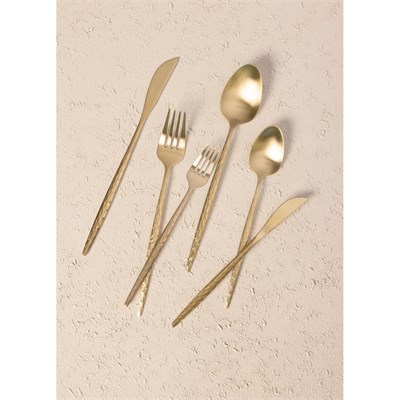 The Mia Shiny Çatal Kaşık Bıçak Takımı Mat Gold 36 Parça