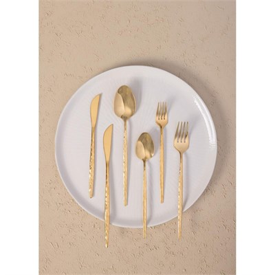 The Mia Shiny Çatal Kaşık Bıçak Takımı Gold 24 Parça