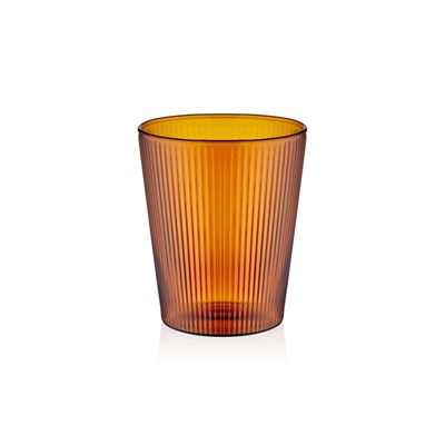 The Mia Striped Borosilikat Cam Bardak Amber 400 Ml