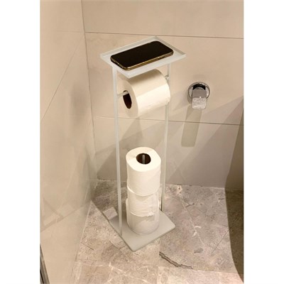 The Mia Tepsili Tuvalet Kağıdı Standı Beyaz 54x15x12 Cm