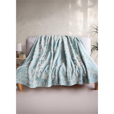 The Mia Throw Koltuk Şalı Püsküllü Yeşil 170x130
