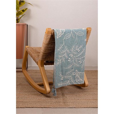 The Mia Throw Koltuk Şalı Püsküllü Yeşil 170x130