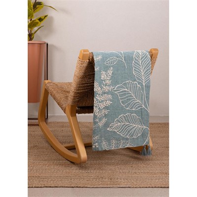 The Mia Throw Koltuk Şalı Püsküllü Yeşil 170x130