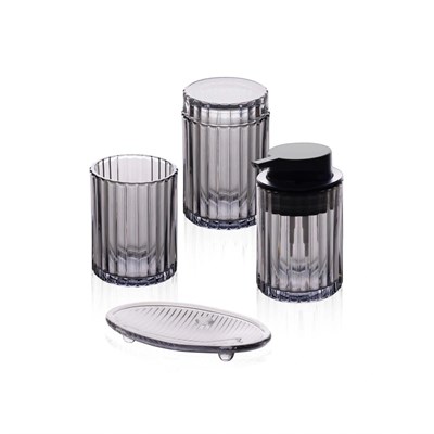 The Mia Vinka Banyo Seti 4 Parça Gri 300 Ml