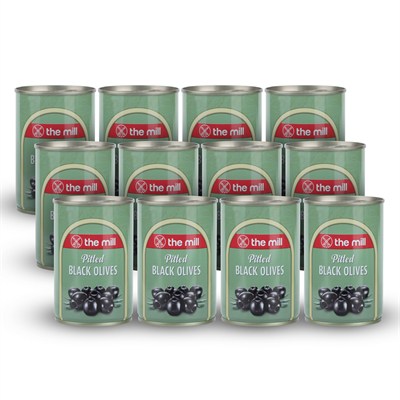 The Mill Çekirdeksiz Siyah Zeytin Teneke (12li Paket) - Süzme Ağırlık: 100 g - 361-400 adet/kg - Çekirdeksiz - Salamura - Kuzey Ege Bölgesi Zeytinleri - Vitamin ve Antioksidanca Zengin