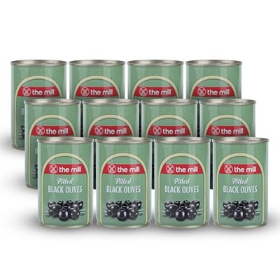 The Mill Çekirdeksiz Siyah Zeytin Teneke (12li Paket) - Süzme Ağırlık: 100 g - 361-400 adet/kg - Çekirdeksiz - Salamura - Kuzey Ege Bölgesi Zeytinleri - Vitamin ve Antioksidanca Zengin