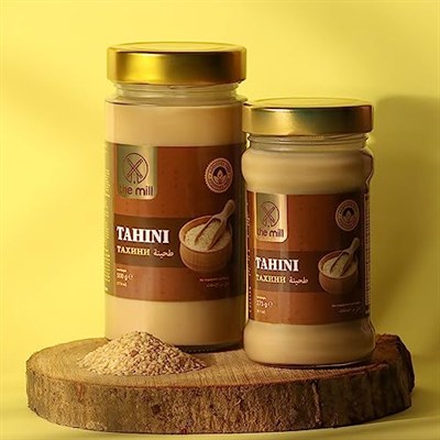 The Mill Tahin 500 g Cam Kavanoz - Helal - Veganlara Uygun - İnce Öğütülmüş Susam - Doğal Olarak İşlenmiş - Atıştırmalık ve Kahvaltı İçin İdeal - Pekmezle Karıştırılabilir - Demir ve Vitamin Kaynağı