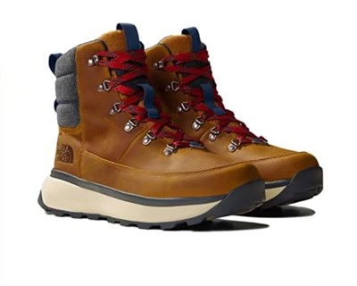The North Face Bergen Deri Su Geçirmez Kar Botu, Erkek, Timber Tan/TNF Red