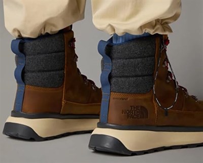 The North Face Bergen Deri Su Geçirmez Kar Botu, Erkek, Timber Tan/TNF Red