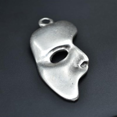 The Phantom Of The Opera Mask Deri ip Kolye - Gümüş Kaplama - Kadın Erkek Kolye - No:756
