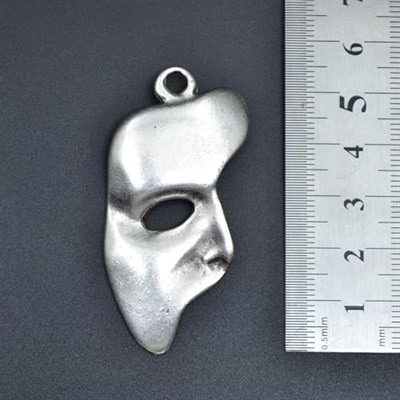 The Phantom Of The Opera Mask Deri ip Kolye - Gümüş Kaplama - Kadın Erkek Kolye - No:756