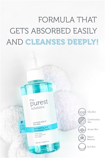 The Purest Solutions, Gözenek ve Siyah Nokta Görünümünü Azaltmaya Yardımcı Arındırıcı Tonik,%5 Glikolik Asit, AHA, BHA, 200 ml - Seçenekler: 200 ml, 400 ml, 400 ml (2 paketi)