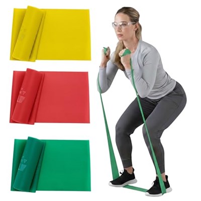 THERABAND Lateks içermeyen egzersiz bantları, üst vücut, alt vücut ve gövde egzersizleri, fizyoterapi, pilates, ev antrenmanı ve rehabilitasyon için profesyonel direnç bantları
