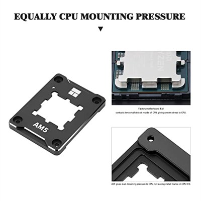 Thermalright ASF-Siyah AM5 CPU Tutucu, Düzeltici Bükülme Önleyici Sabitleme Çerçevesi, AM5 Tam Fit Sabit İşaretsiz Montaj, AM5 Bükülme Önleyici Kontak Çerçevesi, CPU Soğutucu Standardı