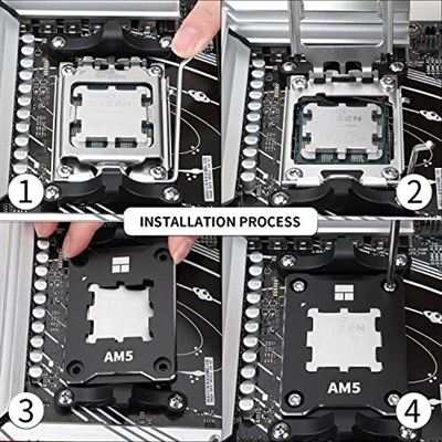 Thermalright ASF-Siyah AM5 CPU Tutucu, Düzeltici Bükülme Önleyici Sabitleme Çerçevesi, AM5 Tam Fit Sabit İşaretsiz Montaj, AM5 Bükülme Önleyici Kontak Çerçevesi, CPU Soğutucu Standardı