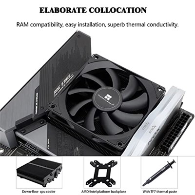 Thermalright AXP90 X47 Siyah Düşük Profilli CPU Soğutucu, 92 mm TL-9015B İnce PWM Fanlı, ITX CPU Soğutucu, AGHP Teknolojisi, 47 mm Yükseklik, AMD AM4 AM5/Intel 1150/1151/1155/1156/1200/1700 (AXP90 X47