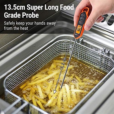 ThermoPro TP01H Et Termometresi Gıda Sıcaklık Probu Mutfak Pişirme Yağ Şeker Termometresi Süt Reçeli Sıcak İçecek Barbekü için Arka Işık ve Kilitleme Fonksiyonlu Anında Okuma