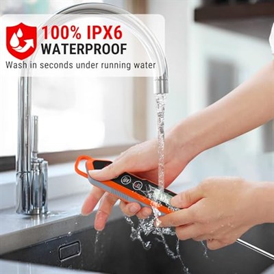 ThermoPro TP15H IPX6 Su Geçirmez, Işıklı Ekranlı ve Kalibrasyonlu Uzun Problu Dijital Et ve Gıda Termometresi