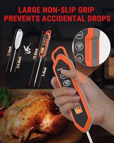 ThermoPro TP15H IPX6 Su Geçirmez, Işıklı Ekranlı ve Kalibrasyonlu Uzun Problu Dijital Et ve Gıda Termometresi