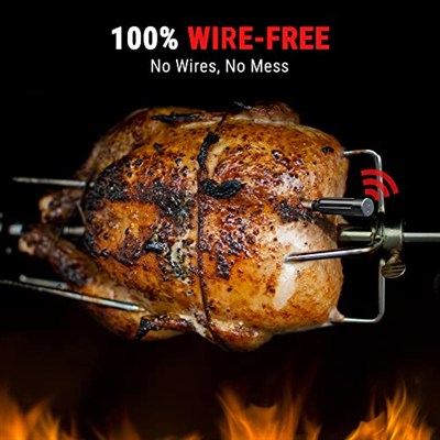ThermoPro TP961 TempSpike Tam Kablosuz Akıllı Et Termometresi, 150m Menzilli Bluetooth ve Çift Sensörlü Barbekü Isı Ölçer