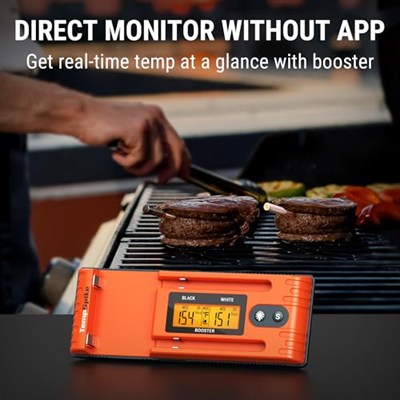 ThermoPro TP962 Twin TempSpike Tam Kablosuz Çift Problu Akıllı Et Termometresi, 150m Menzilli Bluetooth Barbekü ve Fırın Isı Ölçer