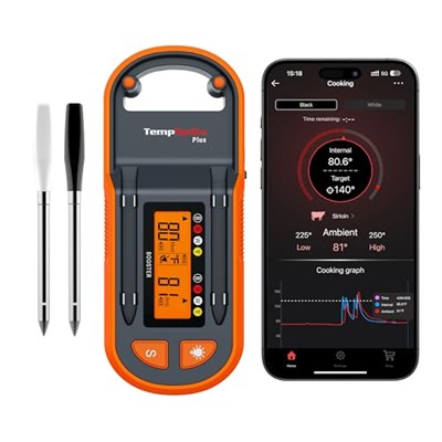 ThermoPro TP972 Twin TempSpike Plus Mobil Uygulama ve Ekran Kontrollü, 182m Menzilli Çift Problu Tam Kablosuz Profesyonel Et Termometresi