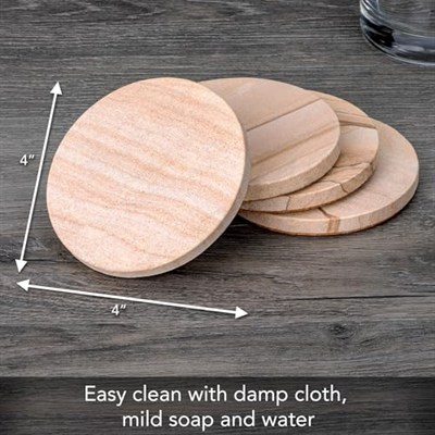 Thirstystone Marka - Çöl Kum Altlığı, Çok Renkli Tamamen Doğal Kumtaşı - Değişen Desenlere Sahip Dayanıklı Taş, Her Bardak Altlığı Orijinal 10 cm yuvarlak