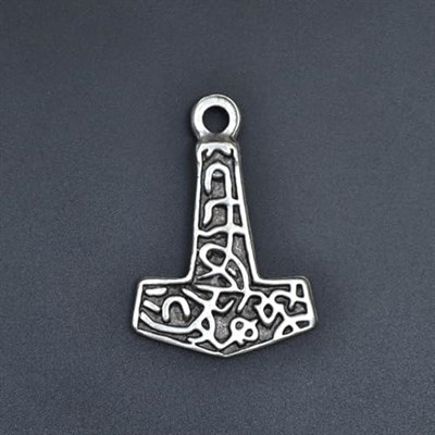 Thor Mjollnir Hammer Deri ip Kolye - Gümüş Kaplama - Kadın Erkek Kolye - No:839