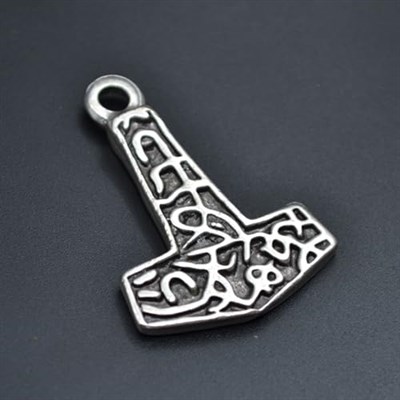 Thor Mjollnir Hammer Deri ip Kolye - Gümüş Kaplama - Kadın Erkek Kolye - No:839