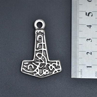 Thor Mjollnir Hammer Deri ip Kolye - Gümüş Kaplama - Kadın Erkek Kolye - No:839