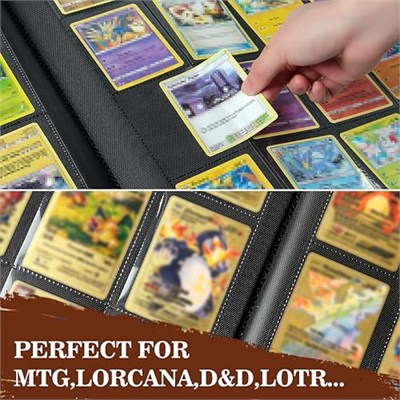 Ticaret Kartı Bağlayıcı - Fermuarlı 9 Cep Albümü - TCG için 360 Yan Yükleme Klasörü