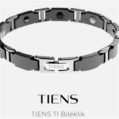 Tiens Ti Kristal Siyah Bileklik, Titanyum, Unisex