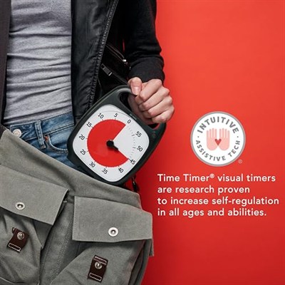 Time Timer PLUS 60 Dakika Görsel Analog Zamanlayıcı (Kömür); İsteğe Bağlı Uyarı (Ses Kontrolü Kadranı); Sessiz Çalışma (Tik Tak Yok); Zaman Yönetimi Aracı
