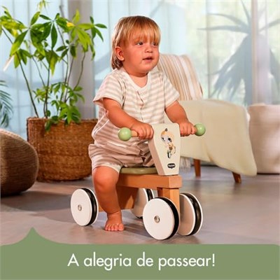 Tiny Love Bebek Ahşap Üç Tekerlekli Bisiklet, Üç Tekerlekli Bisiklet, Bebek Bisikleti, Kauçuk Kaplı Tekerlekler, Motor İşleri, Bilişsel Gelişim, Rahat Doğal Tasarım, 18-36 Ay, Boho Chic