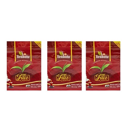 TİREBOLU 42 100 LÜ FİLİZ DEMLİK POŞET ÇAY 3 ADET (DOYPACK)