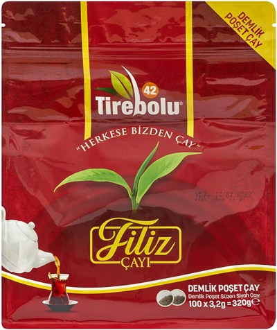 TİREBOLU 42 100 LÜ FİLİZ DEMLİK POŞET ÇAY 3 ADET (DOYPACK)