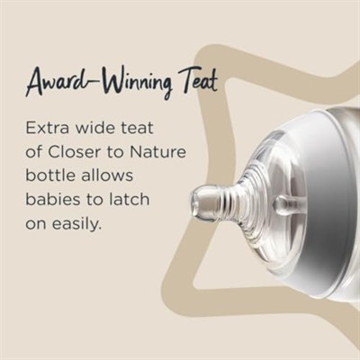 Tommee Tippee Closer to Nature Easi-Vent içecek süpürgesi, yavaş gıda akışı, 0 aydan itibaren, 2li set